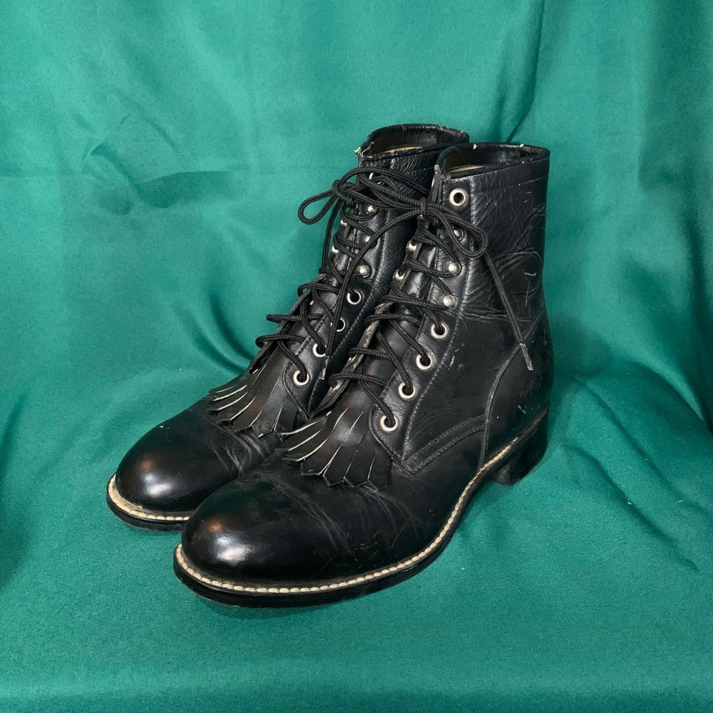 JUSTIN lace up roping boots vintage